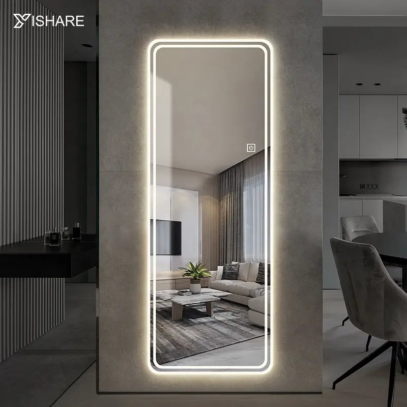 Yishare Decor Factory Direct Sale Modern Illuminated Smart LED Dressing Mirror Light Full-Length Wall Mounted Salon Hotels