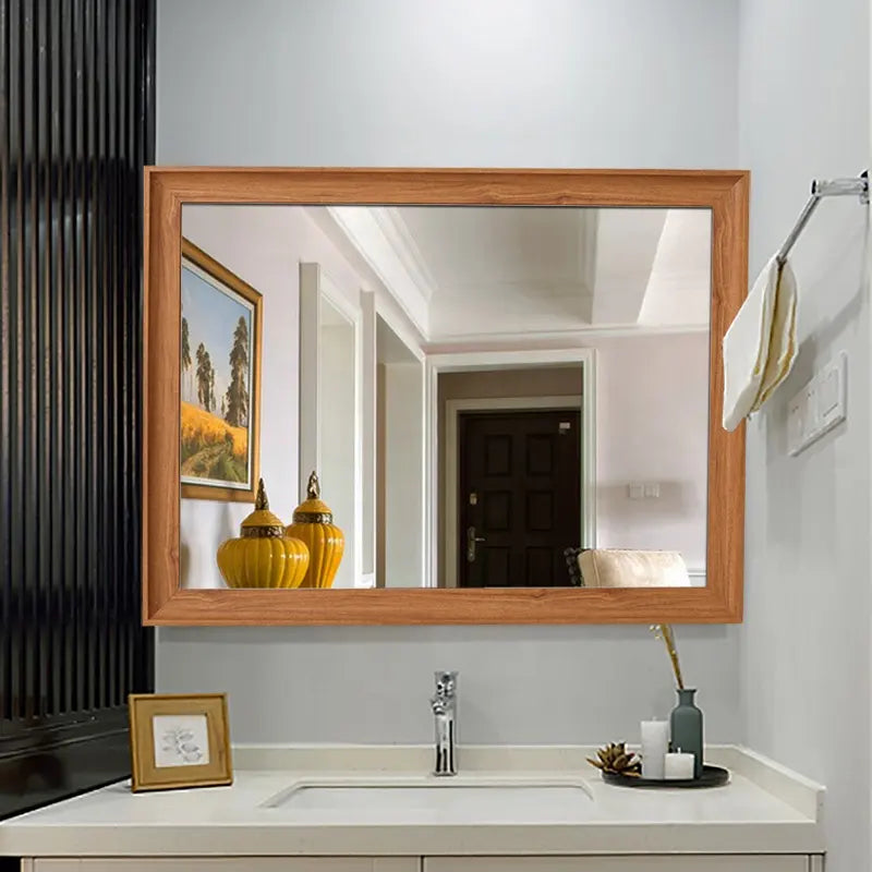 Modern Design Wood Frame Bathroom Vanity Mirror Wall Mounted Home Decor Directly from Factory
