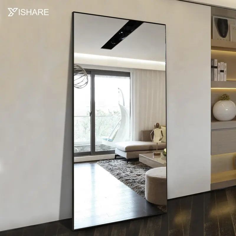 Factory Direct Sell Bedroom Full Length Salon Big Mirror Home Decor Aluminum Alloy Framed Sturdy With Bracket