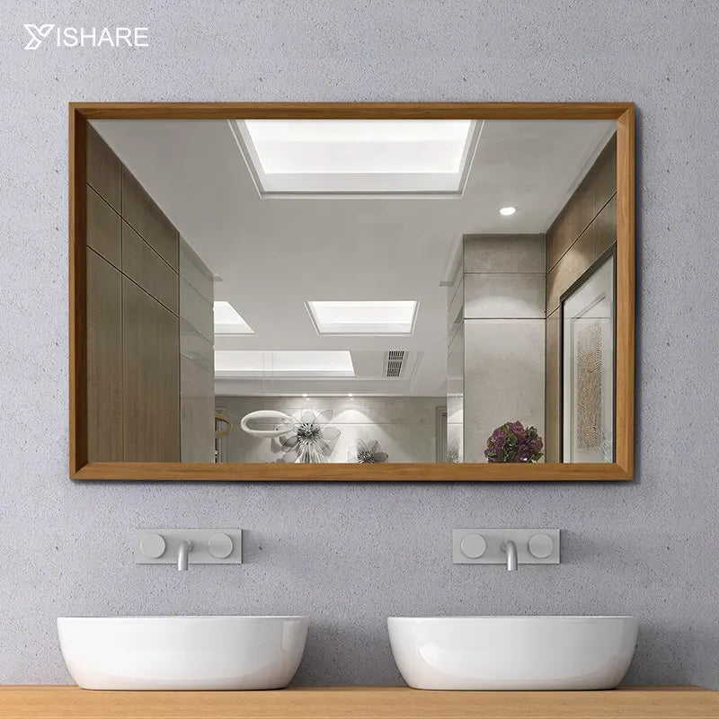 Yishare Simple High Quality Rectangle Hotel Indoor Decorative Framed Wall Mounted Mirror for Bathroom Living Room Entrance