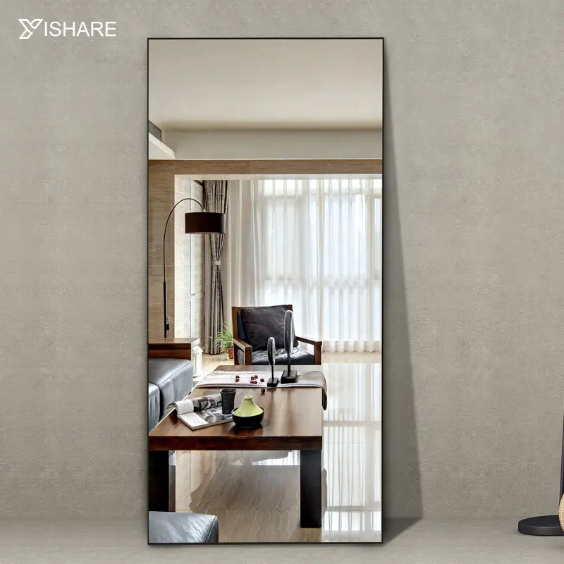 Factory Direct Sell Bedroom Full Length Salon Big Mirror Home Decor Aluminum Alloy Framed Sturdy With Bracket