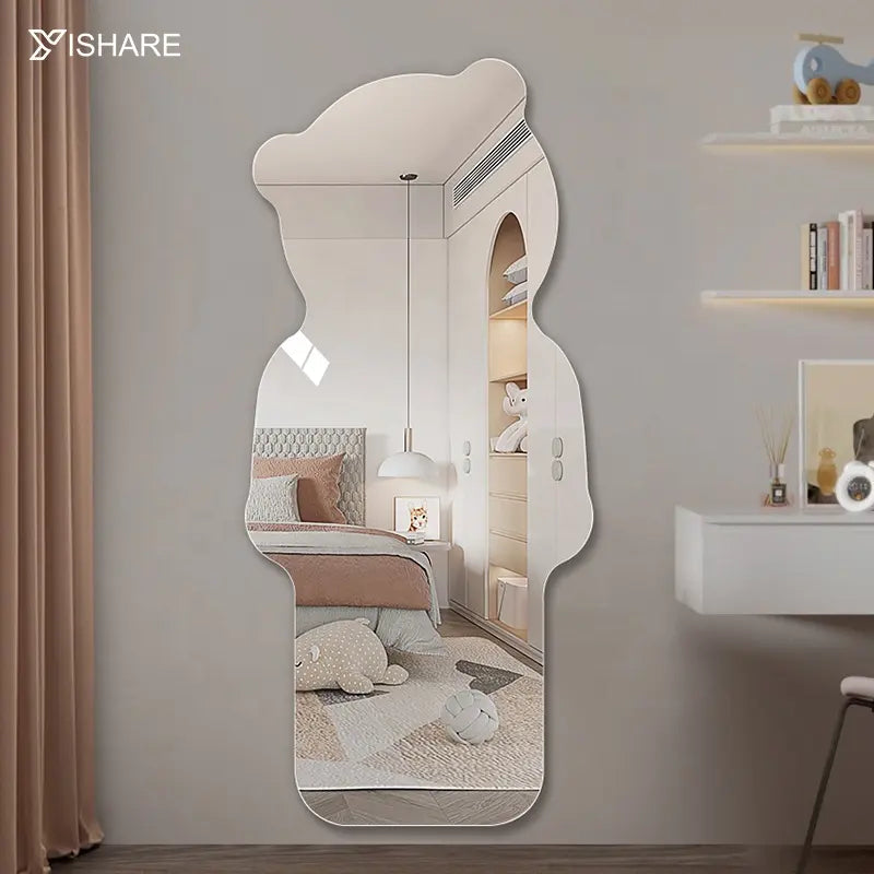 Wholesale Modern Home Stylish Large Glass Decorative Mirror Custom Bear Designer 5mm Thickness Wall Mounted for Beauty Room
