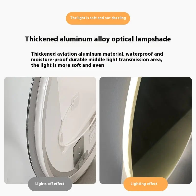 Creative Special-Shaped Smart LED Bathroom Mirror Luminous Decorative Wall Hanging Glass Material for Household & Cosmetic Use