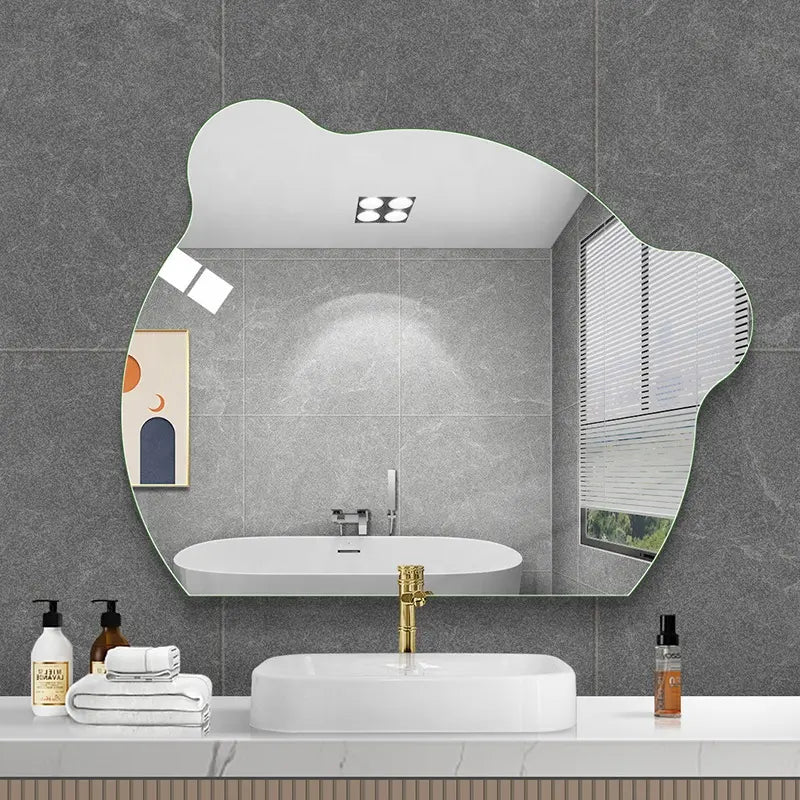 Creative Bear Shaped Irregular Mirror Wall Hanging Bath Mirrors Bathroom Makeup Mirrors