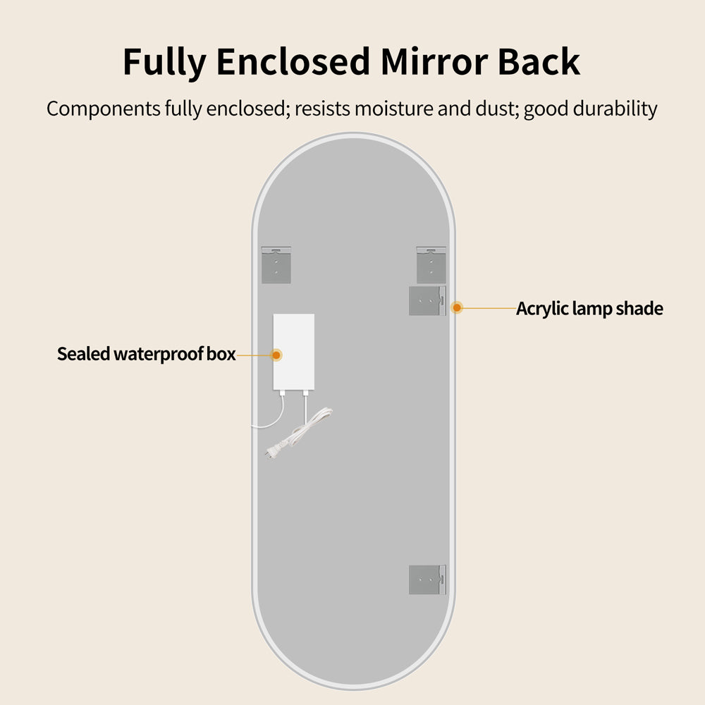 Yishare LED Runway-shaped Frameless Explosion-proof Full-length Mirror