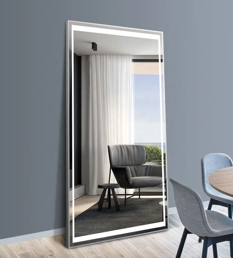 Wholesale Modern Design Rectangle-Shaped LED Illuminated Dressing Mirror with 3 Colors Aluminum Lenses for Home & Hotel Use