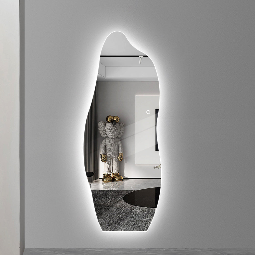 Yishare Dolphin-Shaped Frameless Backlit Explosion-Proof Full-Length Mirror