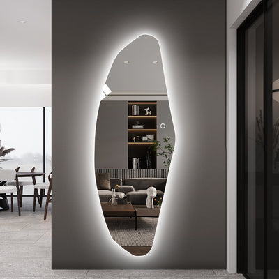 Yishare Dolphin-Shaped Frameless Backlit Explosion-Proof Full-Length Mirror