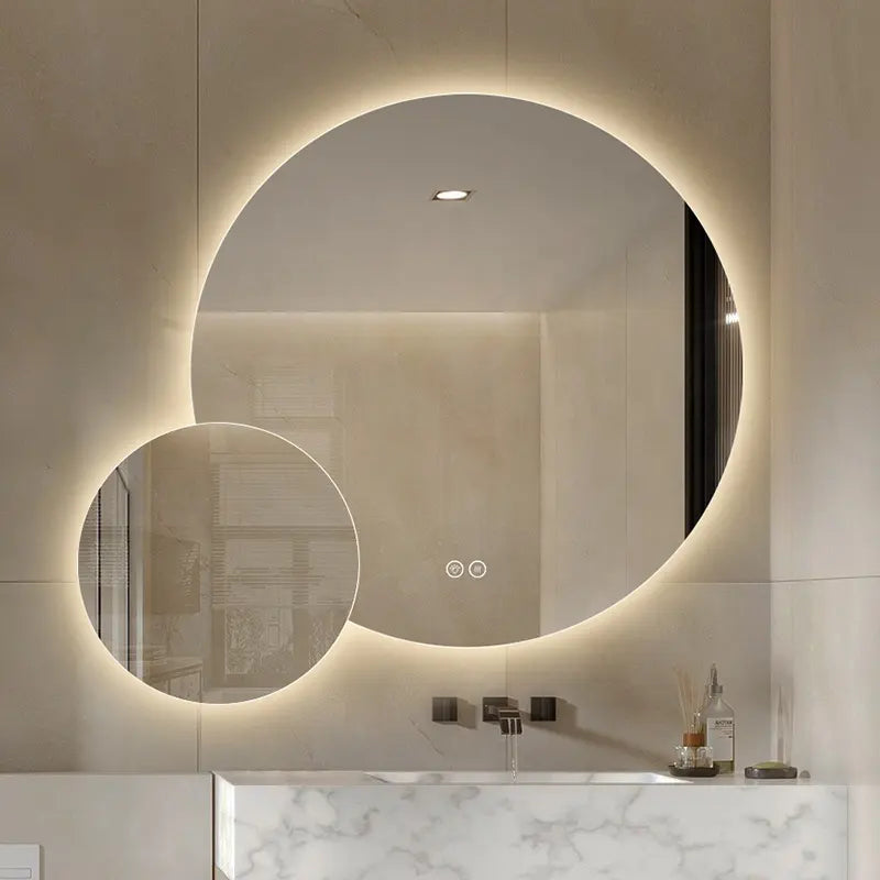 Modern LED Lighted Vanity Mirror for Bathroom Factory Direct Round Design with Illuminated Feature for Hotels