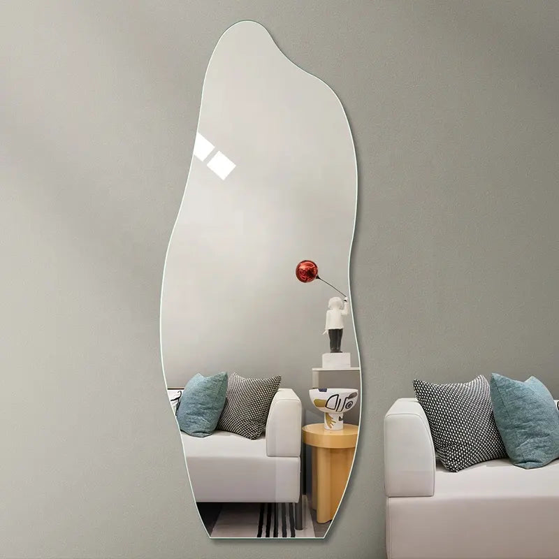New Design Home Decorative Frameless Irregular Wall Mirror Full Body Explosion Proof Dressing Mirror