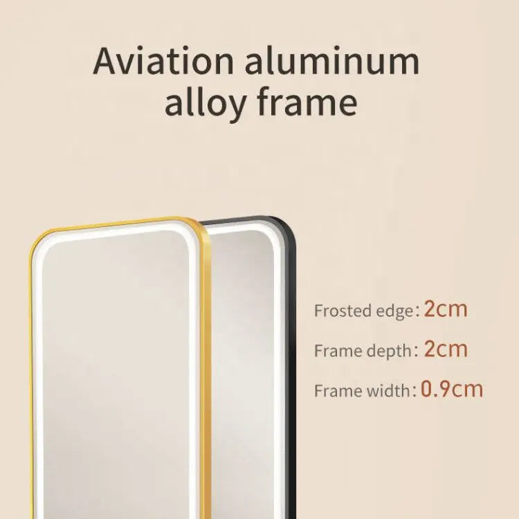 Large Full Length Hotel Bathroom Salon Led Full Body Mirror with Light Aluminum Alloy Frame Dressing Mirror