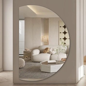 Modern Half Moon Bathroom Vanity with Illuminated Large Mirror Factory Direct Wall Mounted Home Decor for Bedroom for Hotels
