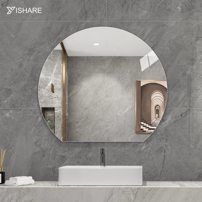 Yishare Modern Design Style Bathroom Vanity Mirror Circle Wall Hanging Entrance Girls Bath Mirror Factory Direct Sale