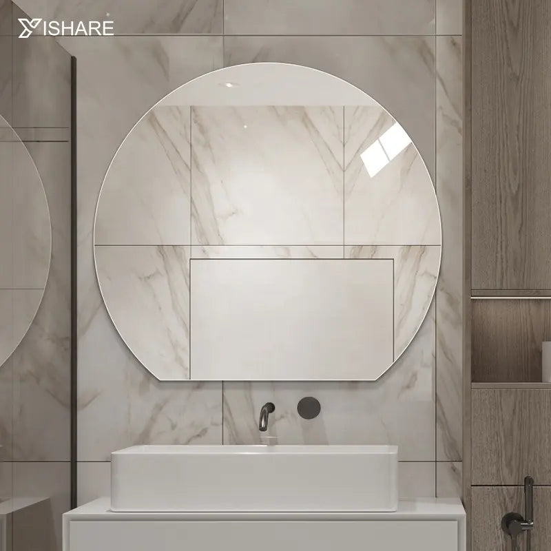 Yishare Modern Design Style Bathroom Vanity Mirror Circle Wall Hanging Entrance Girls Bath Mirror Factory Direct Sale
