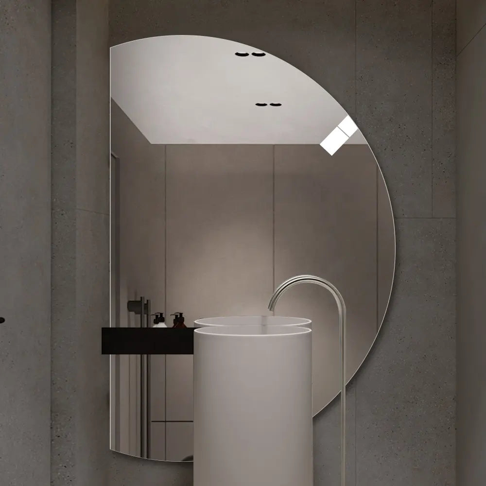 Modern Half Moon Bathroom Vanity with Illuminated Large Mirror Factory Direct Wall Mounted Home Decor for Bedroom for Hotels