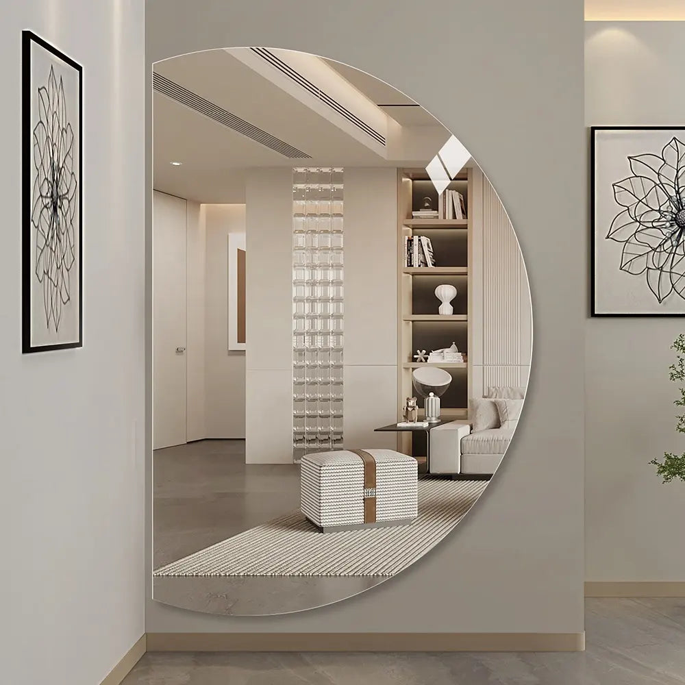 Modern Half Moon Bathroom Vanity with Illuminated Large Mirror Factory Direct Wall Mounted Home Decor for Bedroom for Hotels