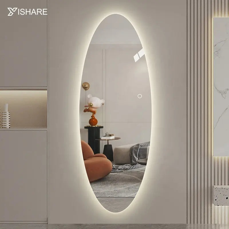 Factory Direct Sale Smart Houseware Ellipse Shape Decorative Wall Full Length Body Mirror