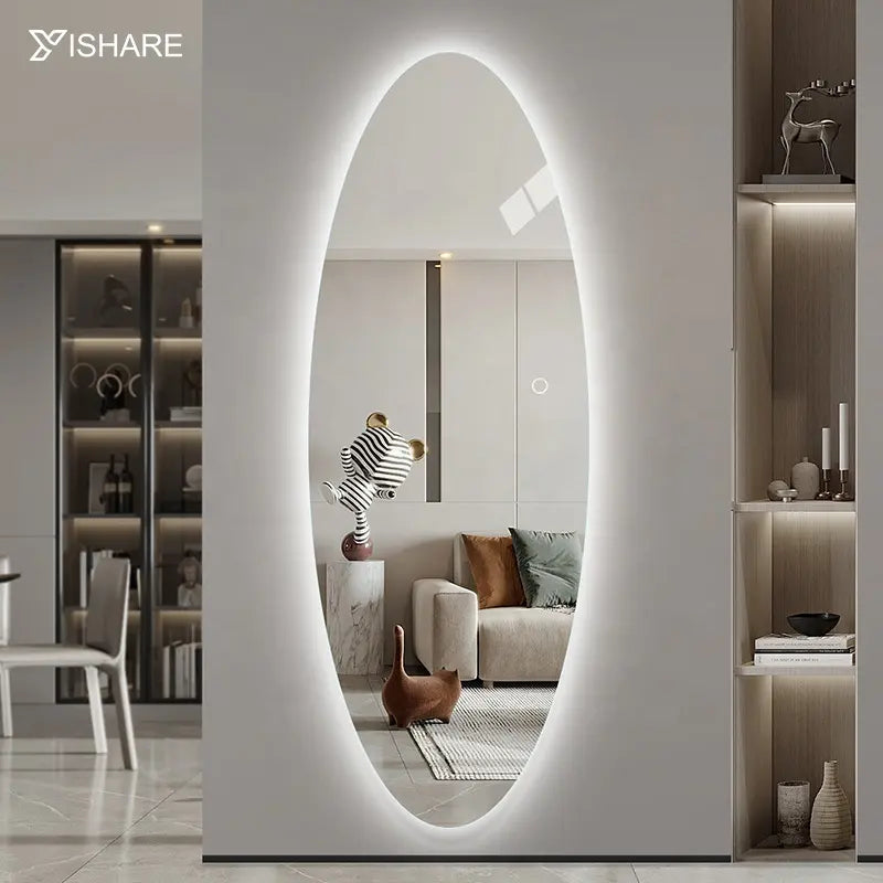 Factory Direct Sale Smart Houseware Ellipse Shape Decorative Wall Full Length Body Mirror