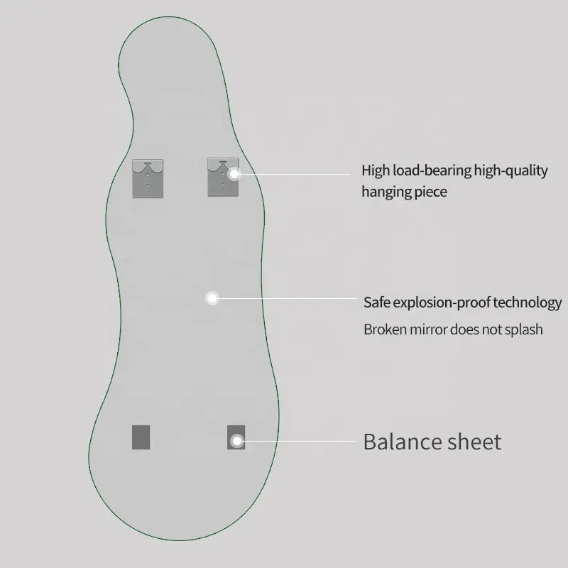 High Quality Modern Home Frameless Irregular Full Body Mirror Decorative Wall Mounted Dressing Mirrors
